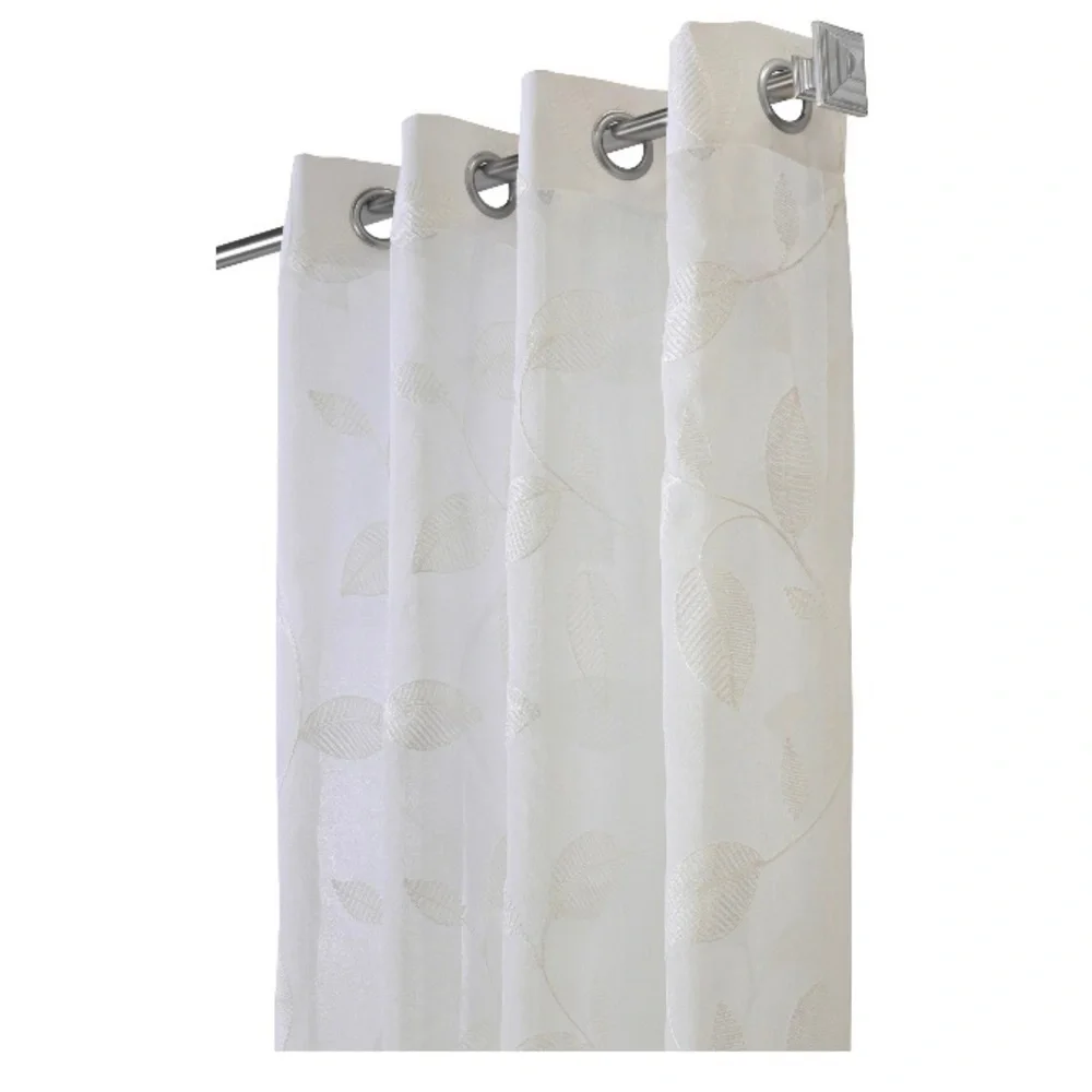 NWT White Curtain Panel Home Decorators Collection Muirfield 50 X 84